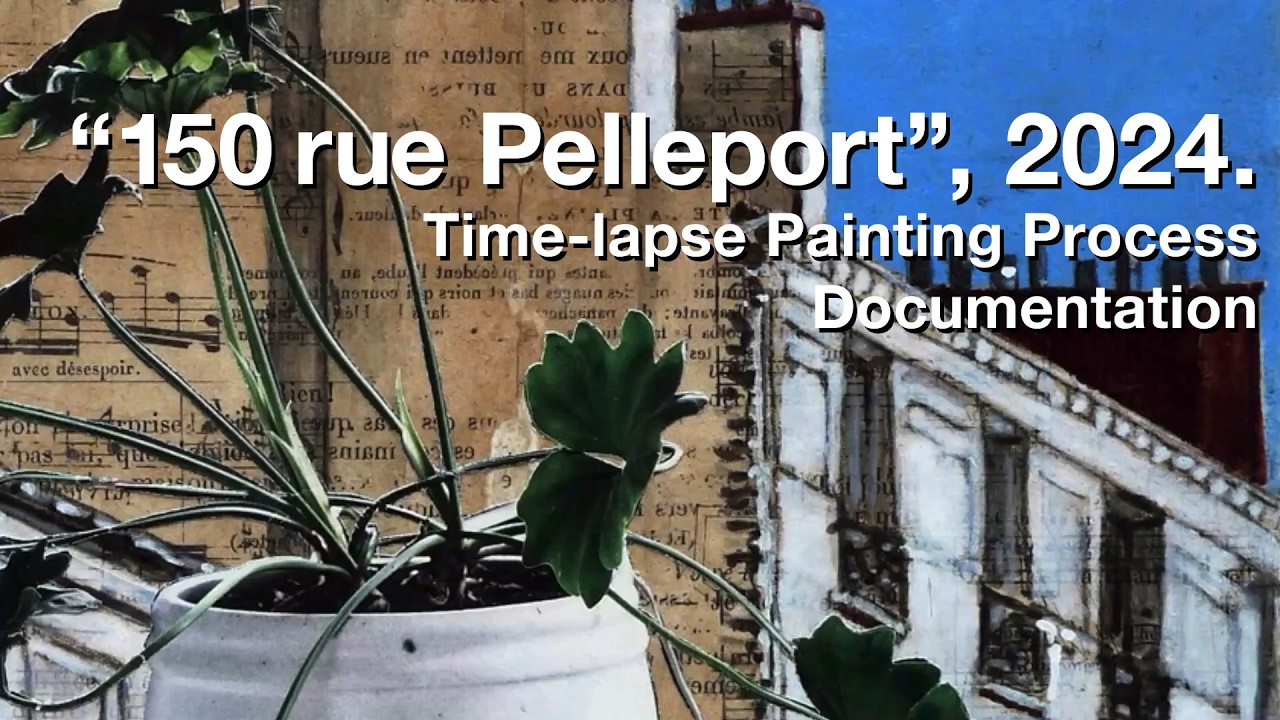 Paris Rooftop Painting Time-Lapse: Mixed Media Process from Beginning to End