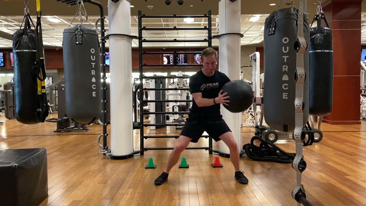 Med Ball Fake Throw with Shuffle [Core Exercises for Table Tennis]
