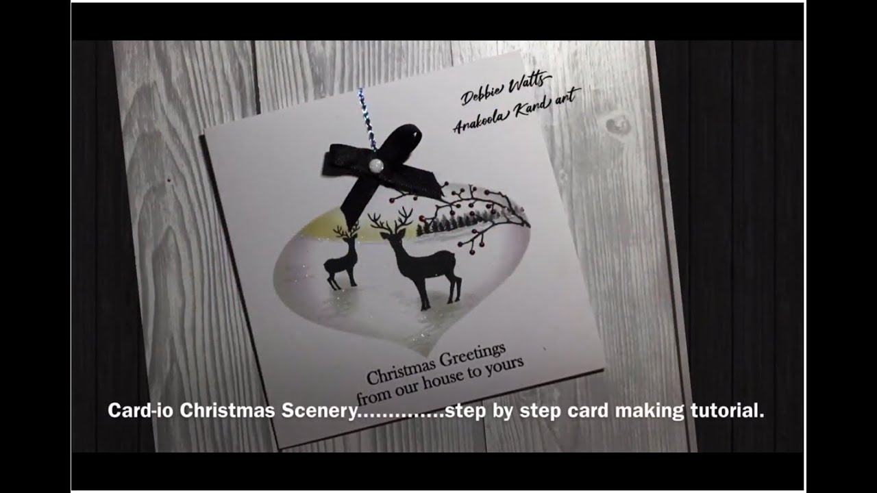 Quick Christmas Scene Bauble card tutorial with Card-io stamps