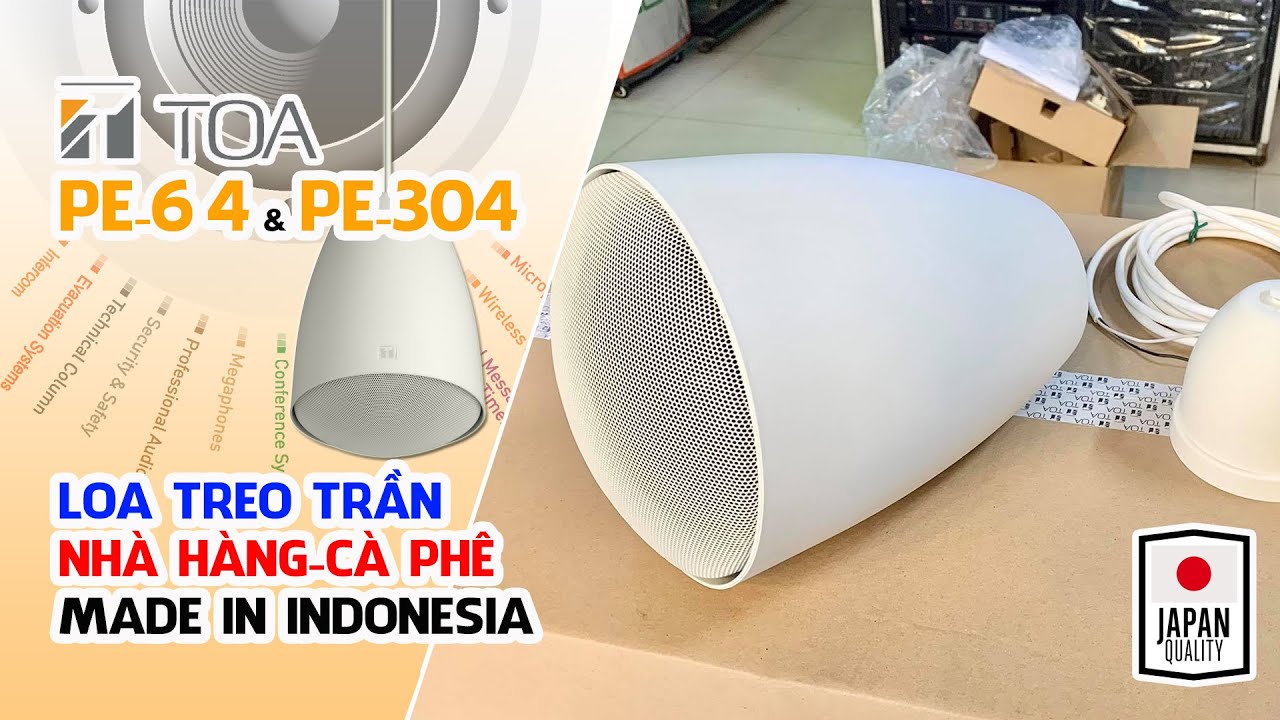 TOA PE-64 // Loa Treo Trần Cao Cấp cho Nhà Hàng, Quán Cà Phê, Siêu Thị #V186