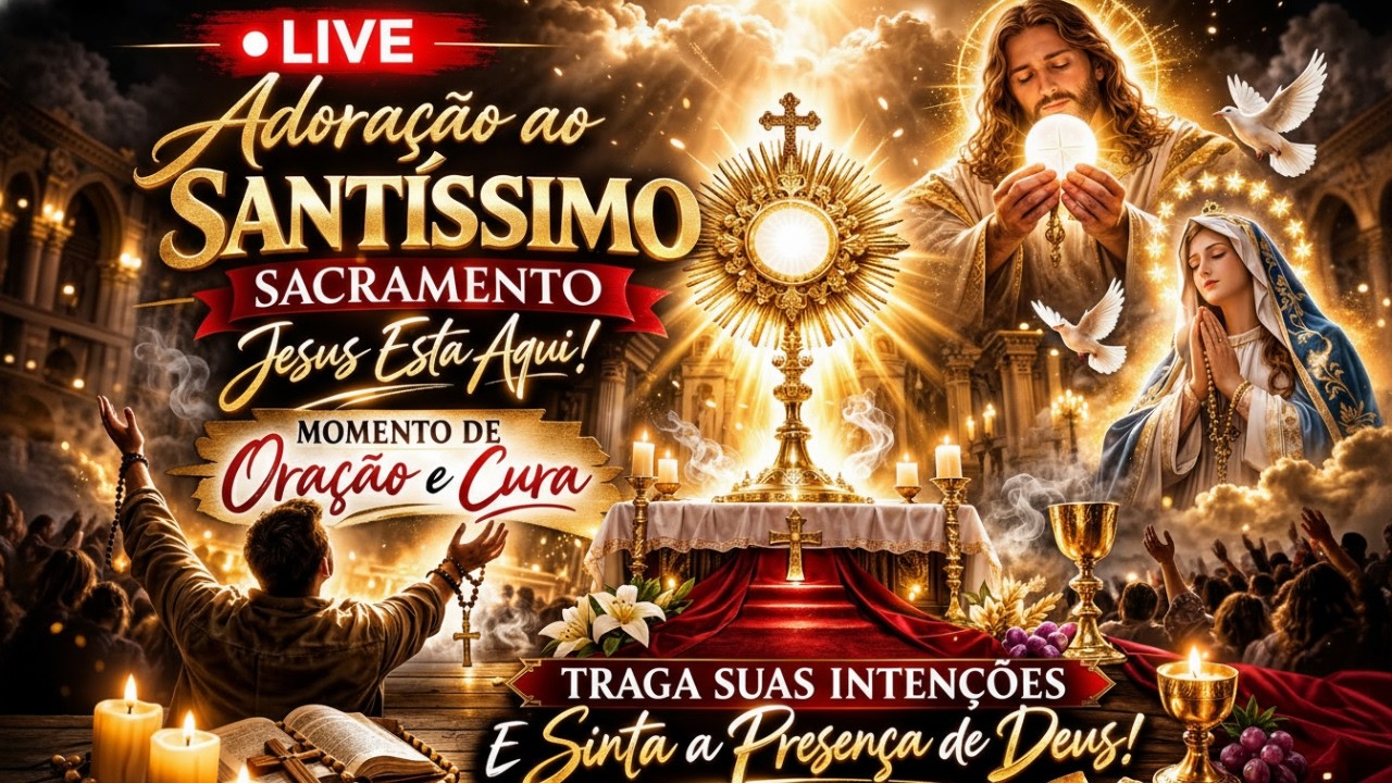 Adoração ao Santíssimo AO VIVO 🙏 Fique na Presença de Jesus