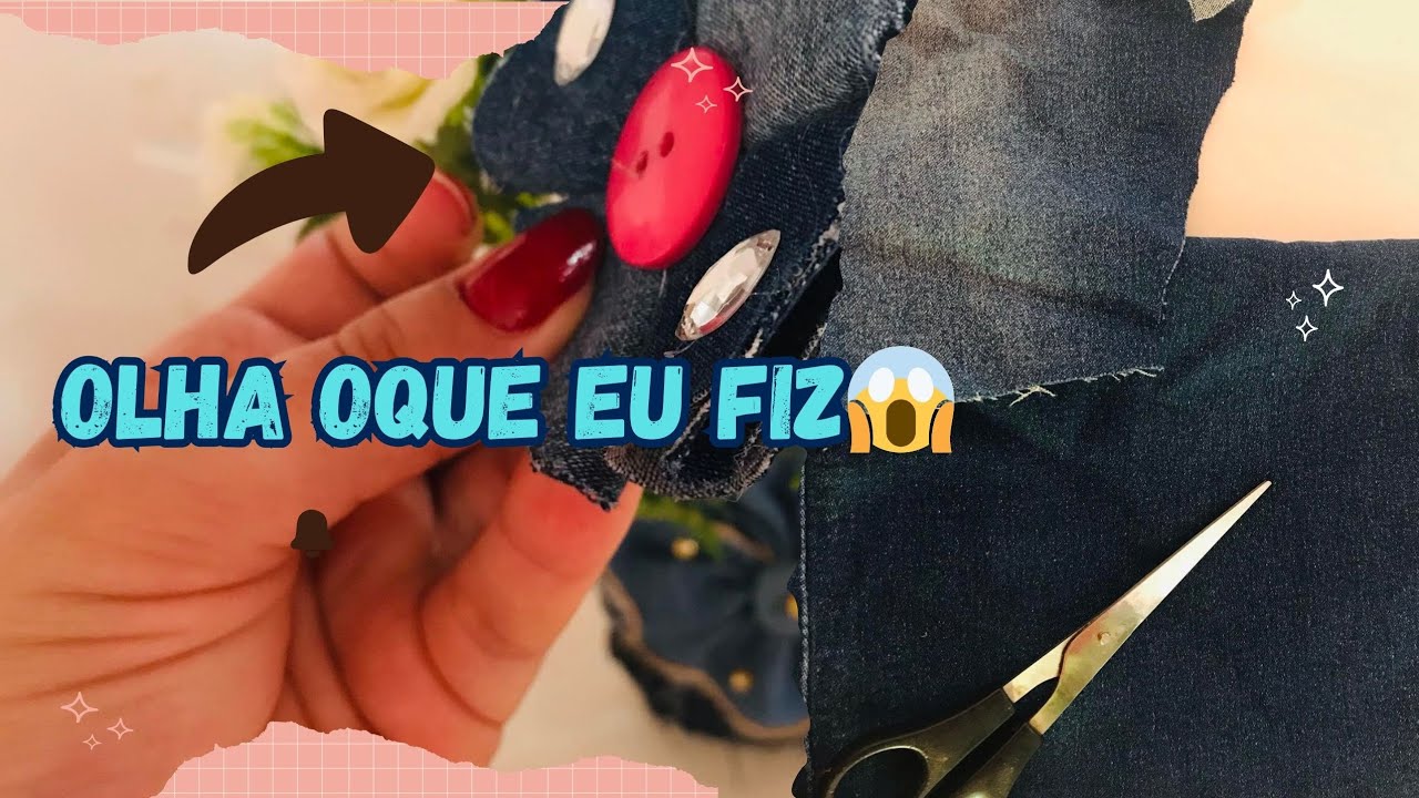 SABIA QUE PODE REUTILIZAR JEANS /CRIANDO COISAS LINDAS #artesanato #diy 