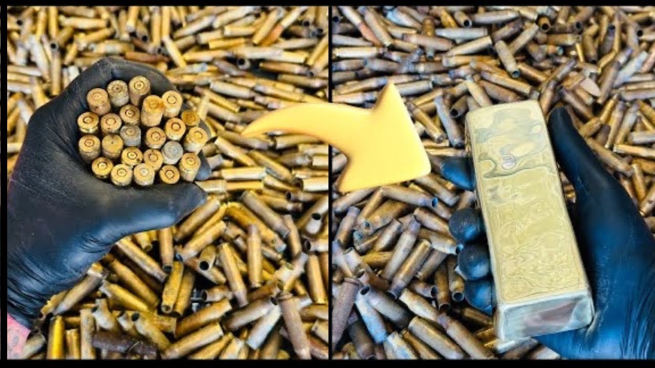 Отливка оболочки пули в зеркальную красоту - Trash To Treasure - ASMR плавление металла - BigStackD