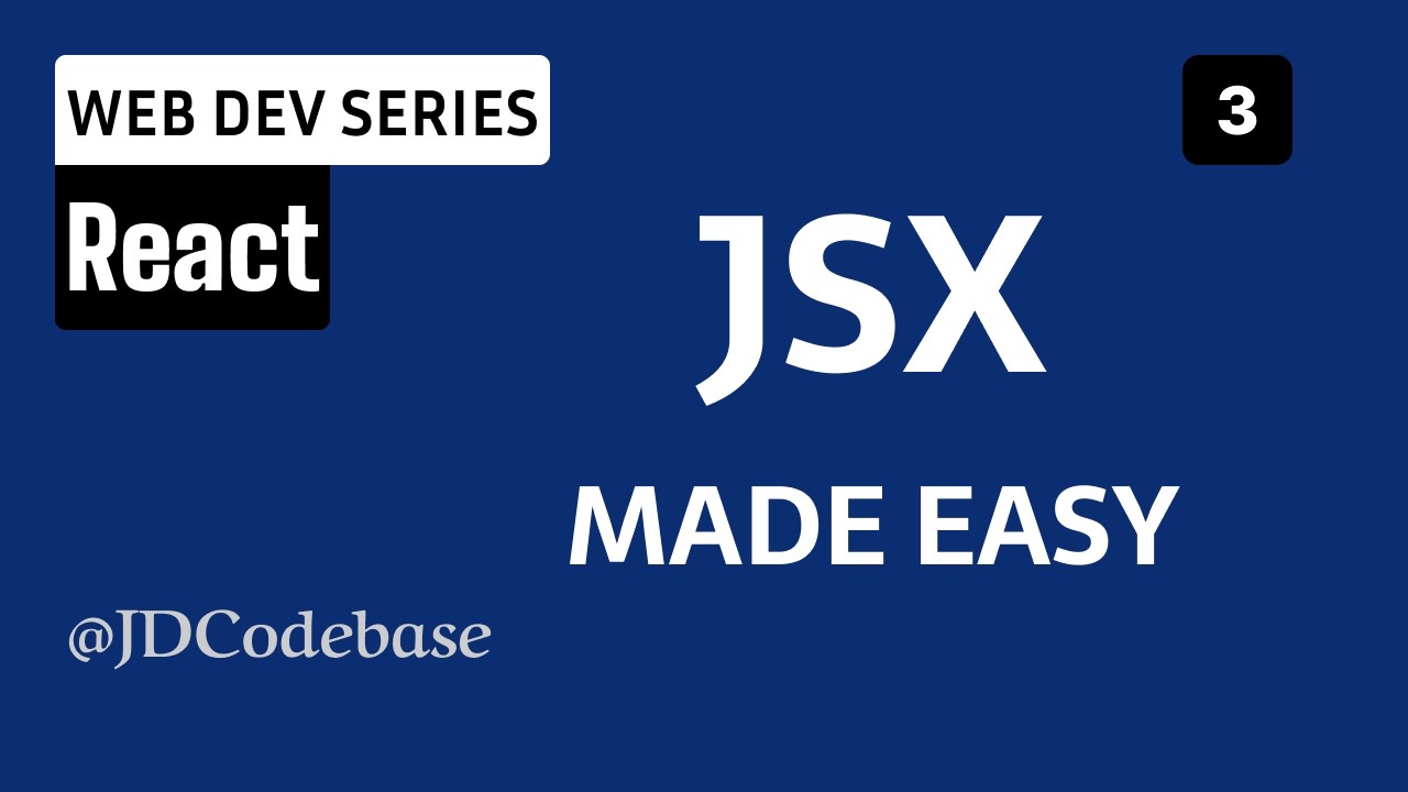 JSX & Rendering Basics – React Tutorial for Beginners | Web Development Series | JDCodebase