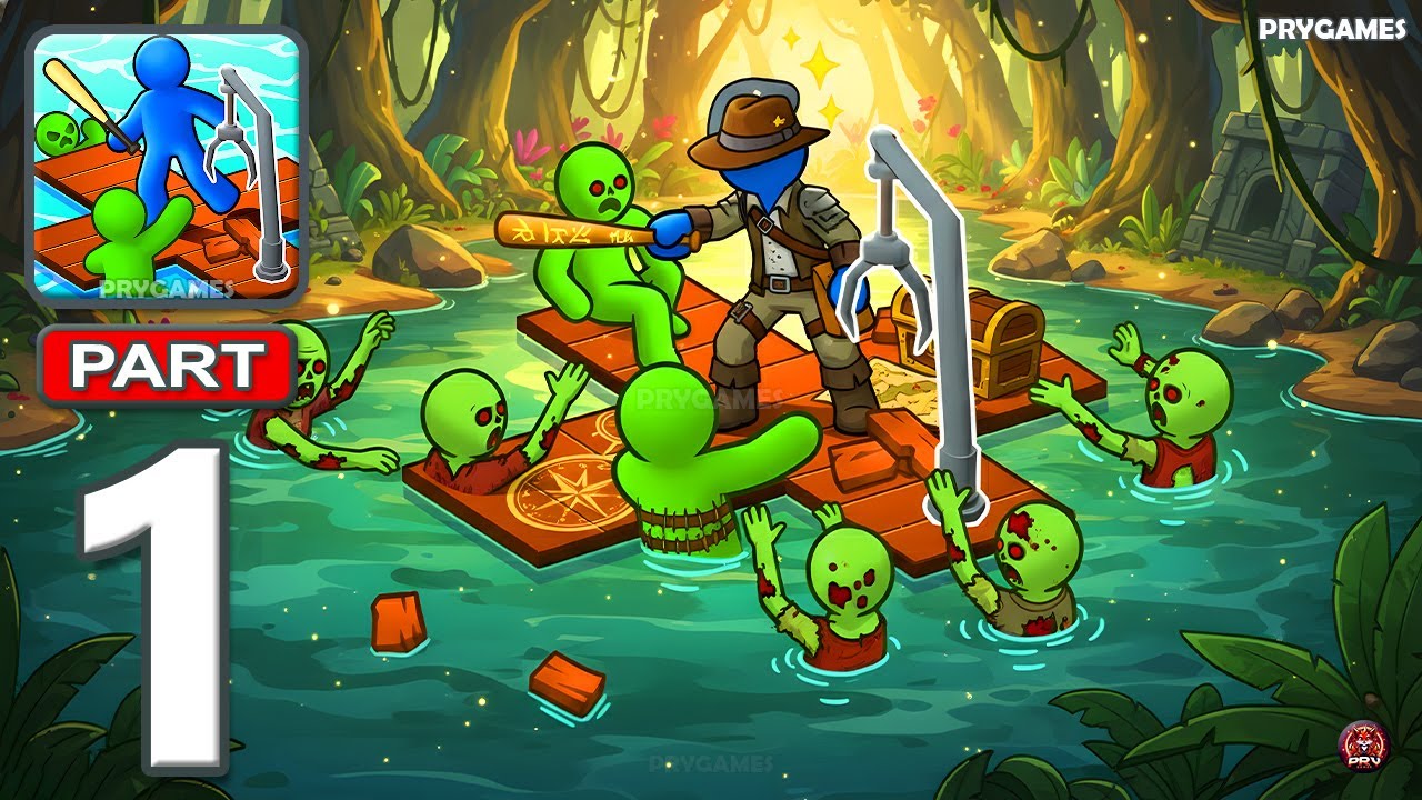 Zombie Ark — прохождение игры, часть 1 — Stickman Zombie Raft (Android, iOS)