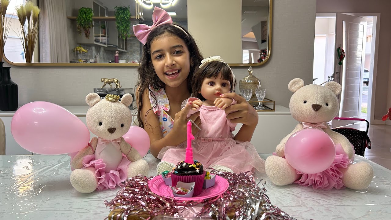 ROTINA FESTA DE ANIVERSÁRIO BEBÊ REBORN MAYA- Reborn baby birthday party routine #bebereborn