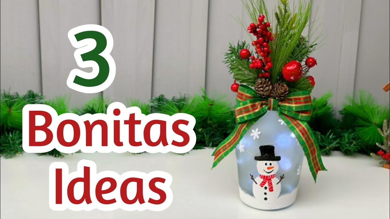 Decora tus BOTELLAS DE VIDRIO para NAVIDAD 🎄 Decoração para o natal 2021 - Lindos Adornos Navideños!