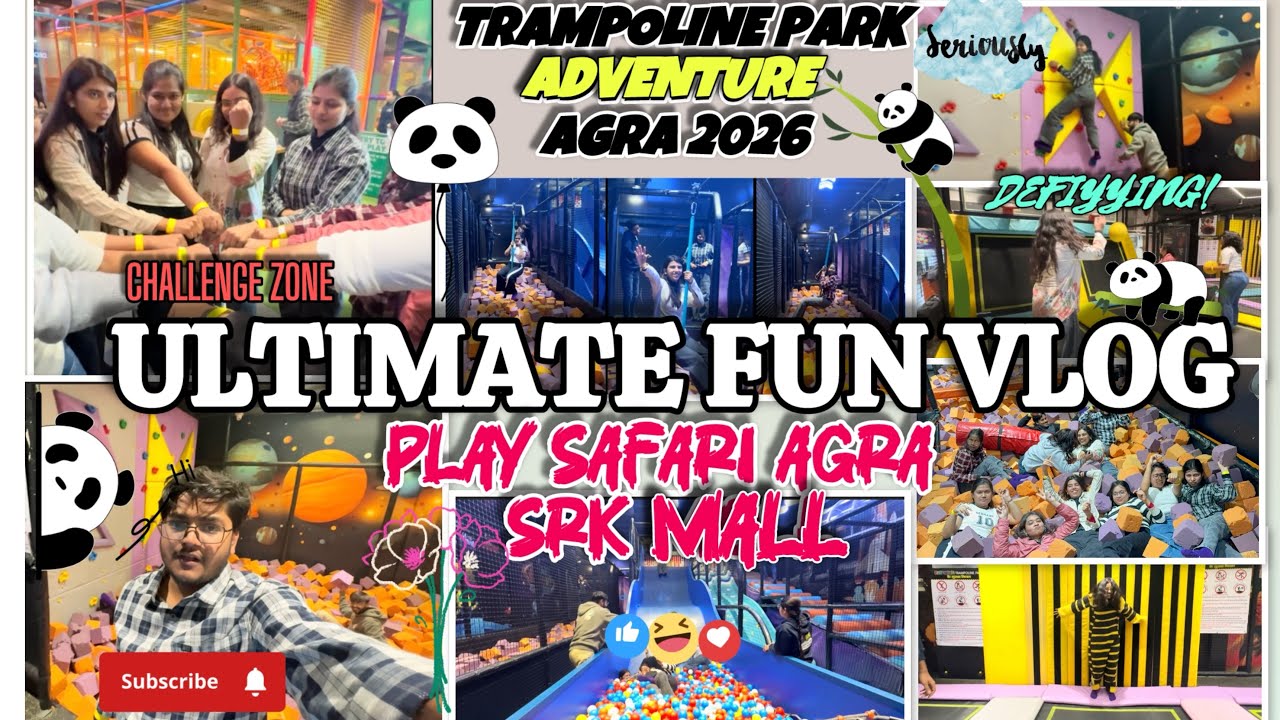 Trampoline park adventure with girls | Ultimate Fun vlogs | srk mall play safari 😊😋😄😅