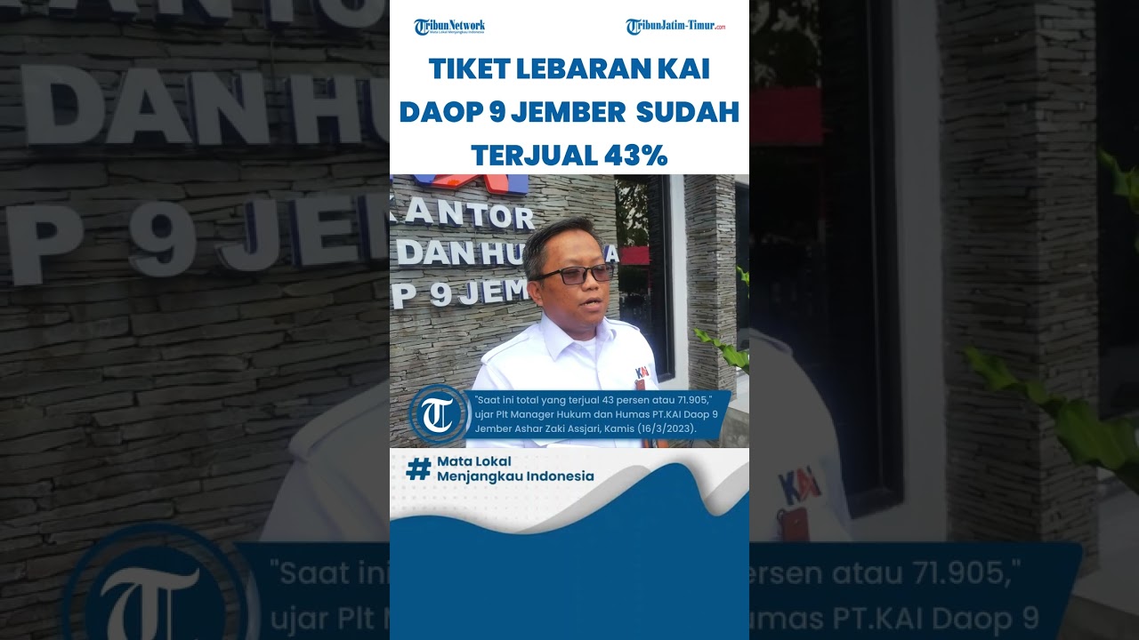 Tiket Lebaran KAI Daop 9 Jember Sudah Terjual 43 persen