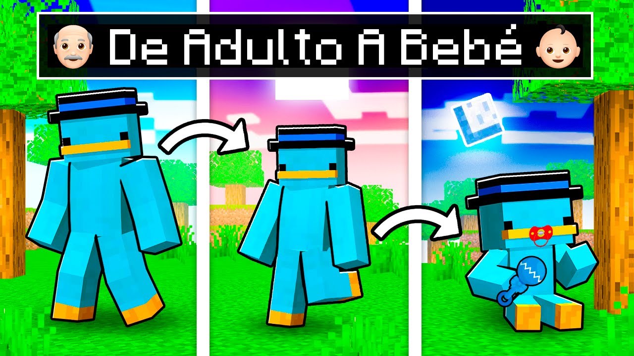 Turbo Crece De ADULTO a BEBÉ en Minecraft!