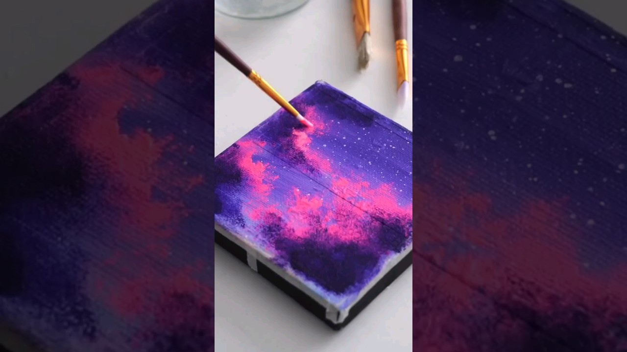 Kolay Akrilik boya &ccedil;alışmaları nasıl yapılır? Basit Tuval &ccedil;alışmaları Acrylic painting on canvas