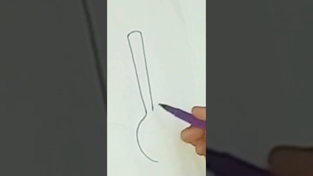 How to draw a very easy spoon 🥄 drawing 
