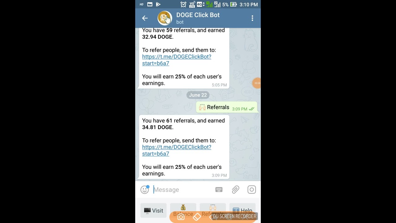 Doge click bot live withdrawal proof