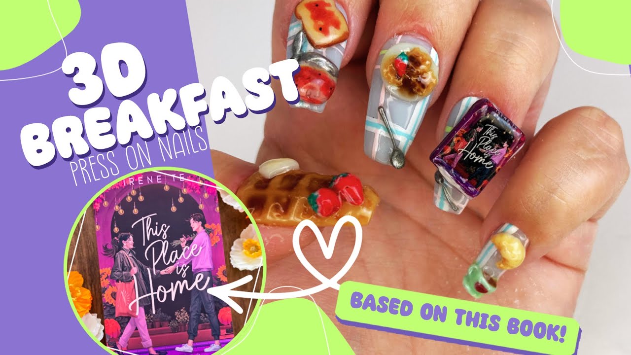🧇 Breakfast and a Book Nails 🥐
