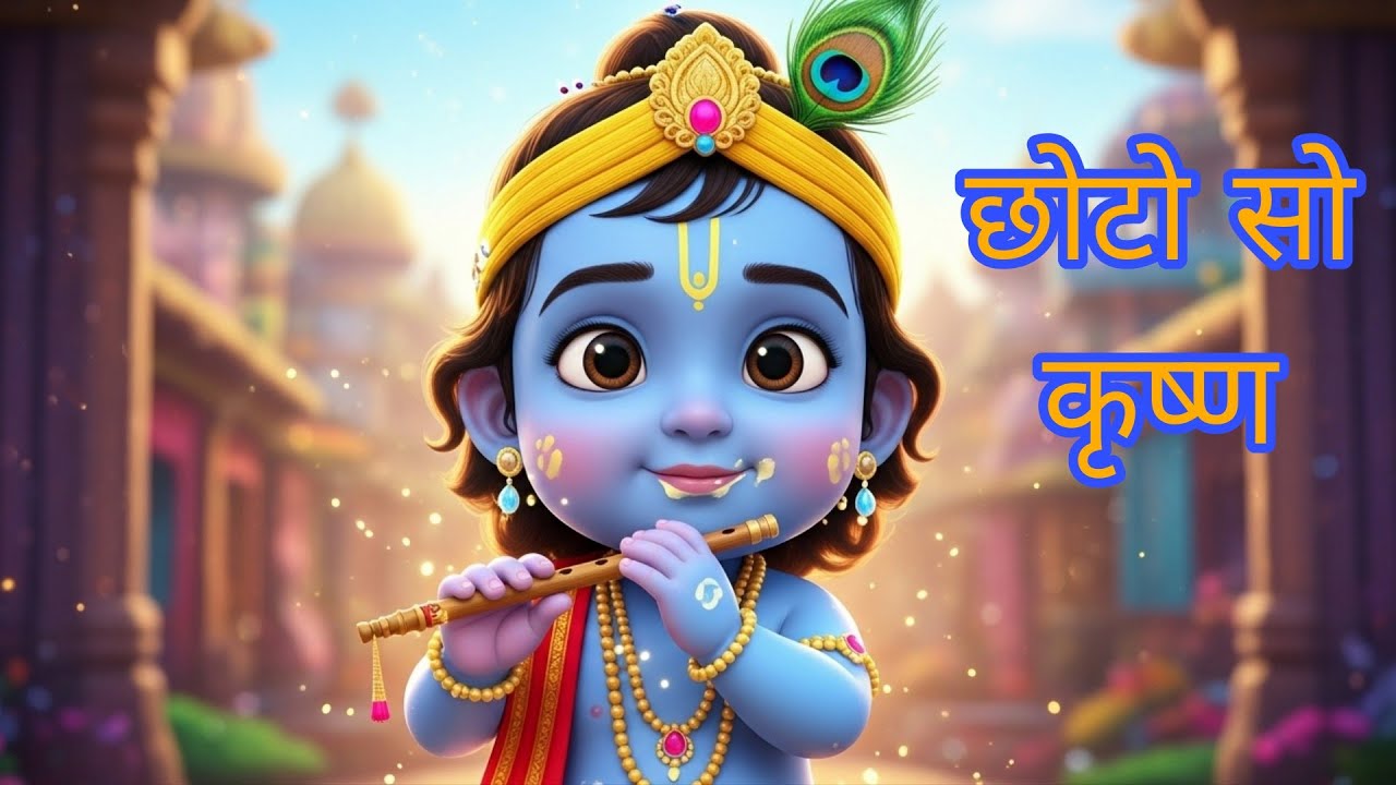छोटी छोटी गैया | Madan Gopal Bhajan | Cute Baby Krishna Animation | Kids Devotional Song  #cartoon 
