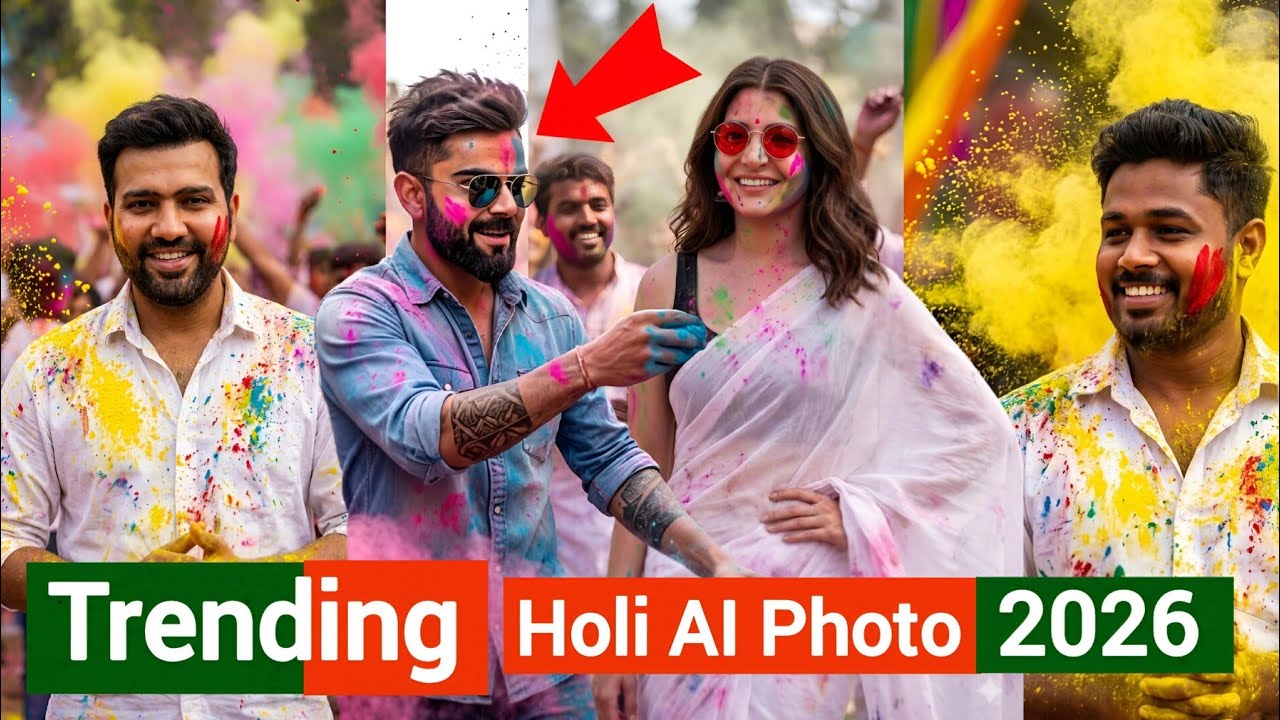 Trending Holi photo editing 2026 | Google Gemini AI se Holi splash Photo kaise banaye 🔥