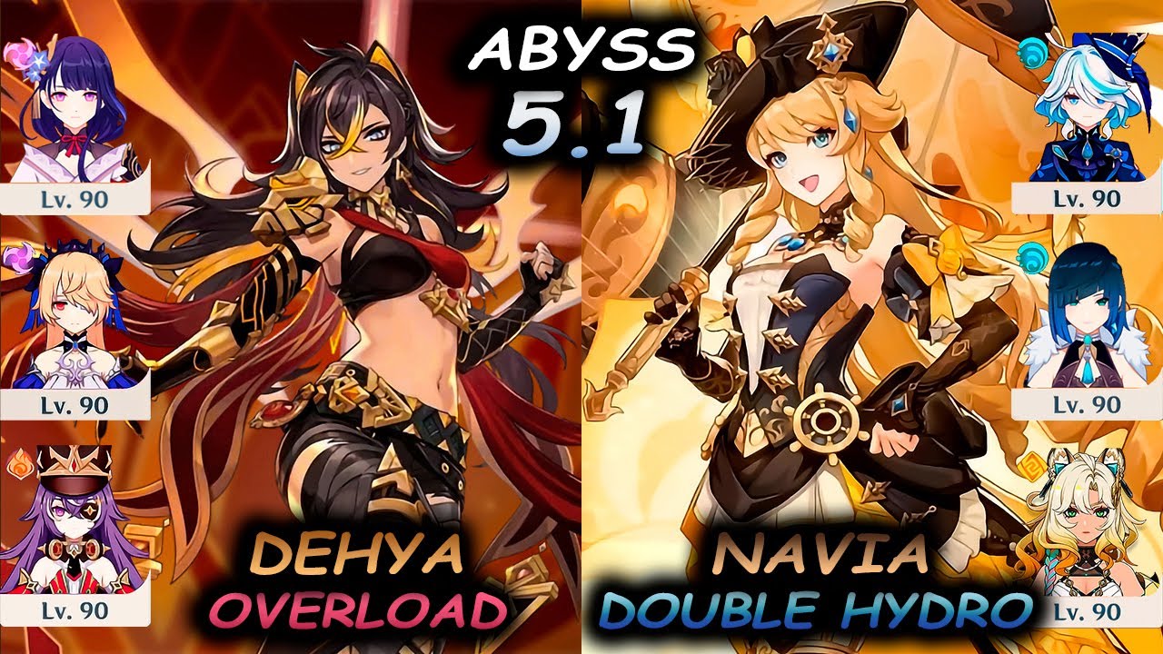 C3 Dehya Overload & C0 Navia Double Hydro | Spiral Abyss 5.1 | Genshin Impact | 4K