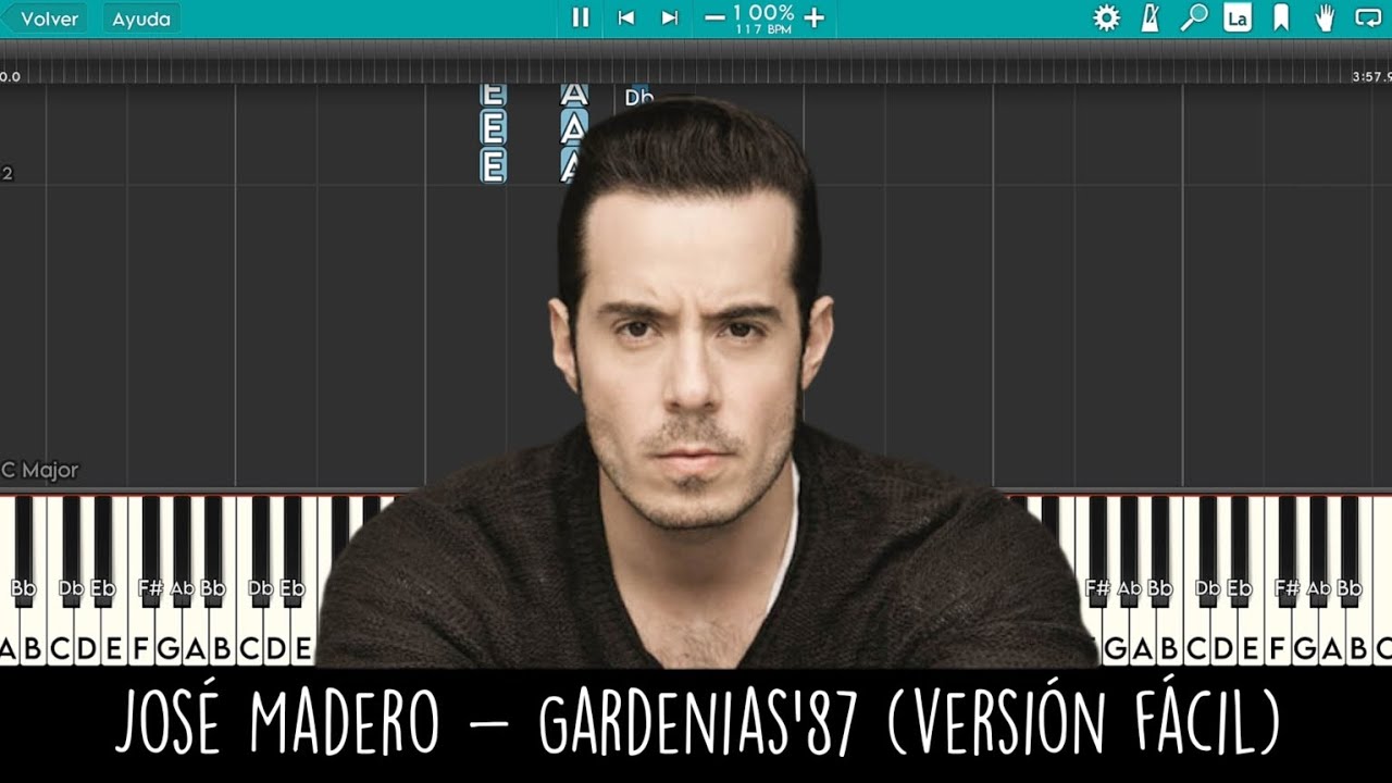 José Madero - Gardenias'87 (Tempo 118, Tono E) - Piano Tutorial - Piano Lessons