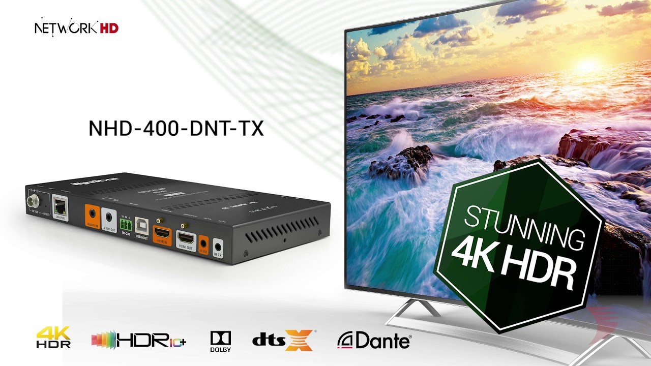 NetworkHD™ 400 Series 4K AV over IP JPEG 2000 Encoder with Dante - NHD-400-DNT-TX