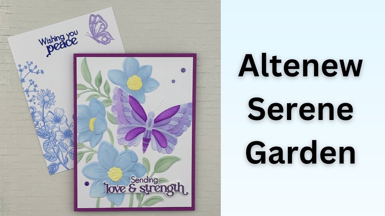 Stenciled Sympathy Card | Altenew Serene Garden Embossing Folder and Stencil Set