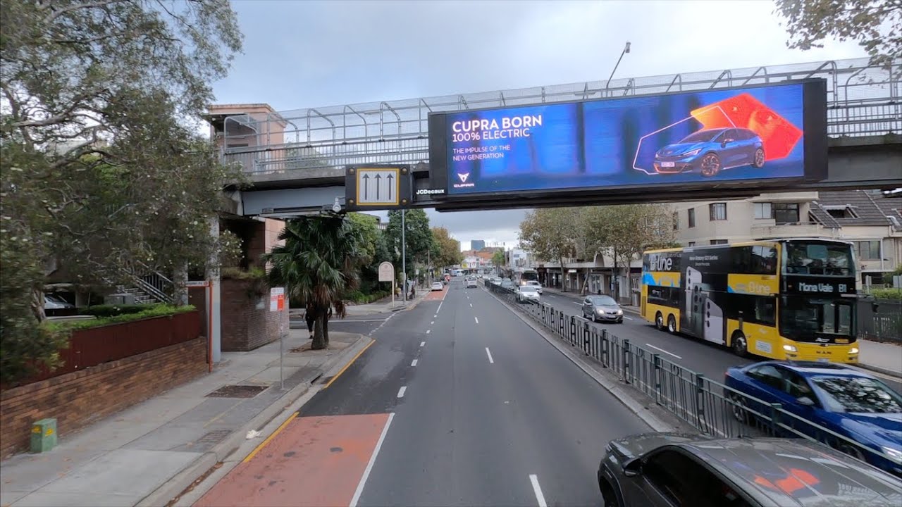 Top Deck View B1 Bus Brookvale to Wynyard, Sydney.