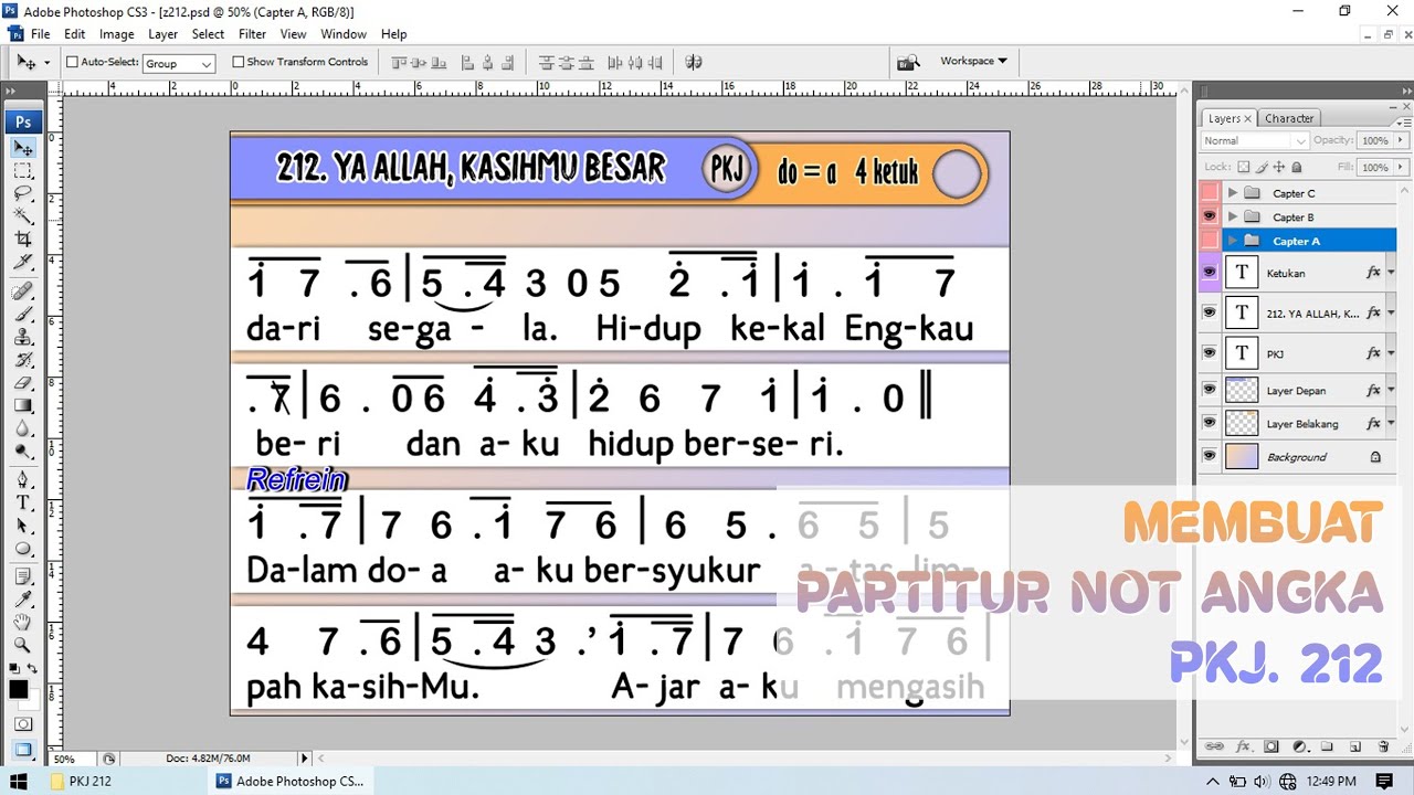 Partitur Not Angka PKJ 212: Ya Allah KasihMu Besar | Masinobe Tutorials
