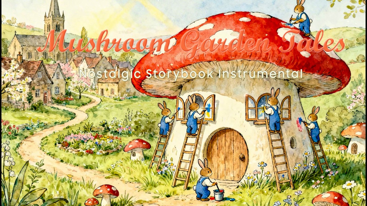 Peaceful Morning in the Mushroom Garden 🍄🌸 | Gentle Village Waltz & Gentle Storybook