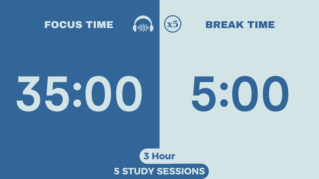 🎧 3-Hour Study 35/5 Pomodoro Timer | Lofi Music | Study for Dreams | Deep Focus