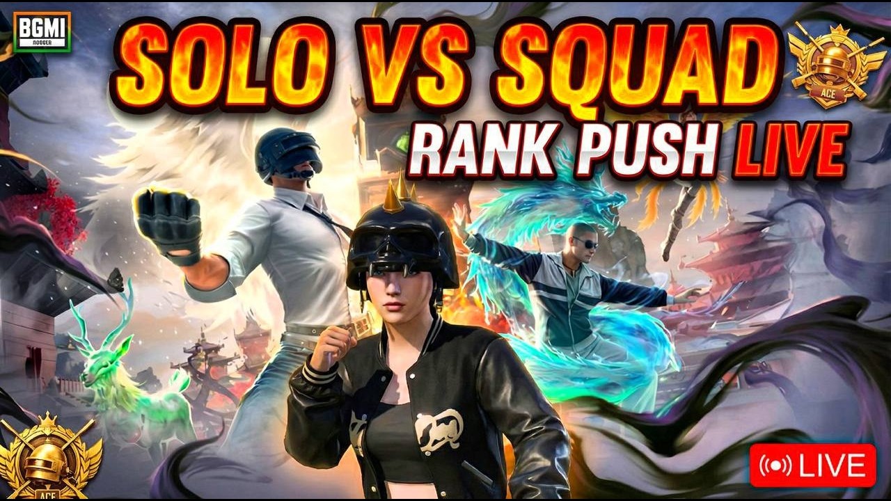 SOLO VS SQUAD RANK PUSH BGMI LIVE #bgmi #pubg #live