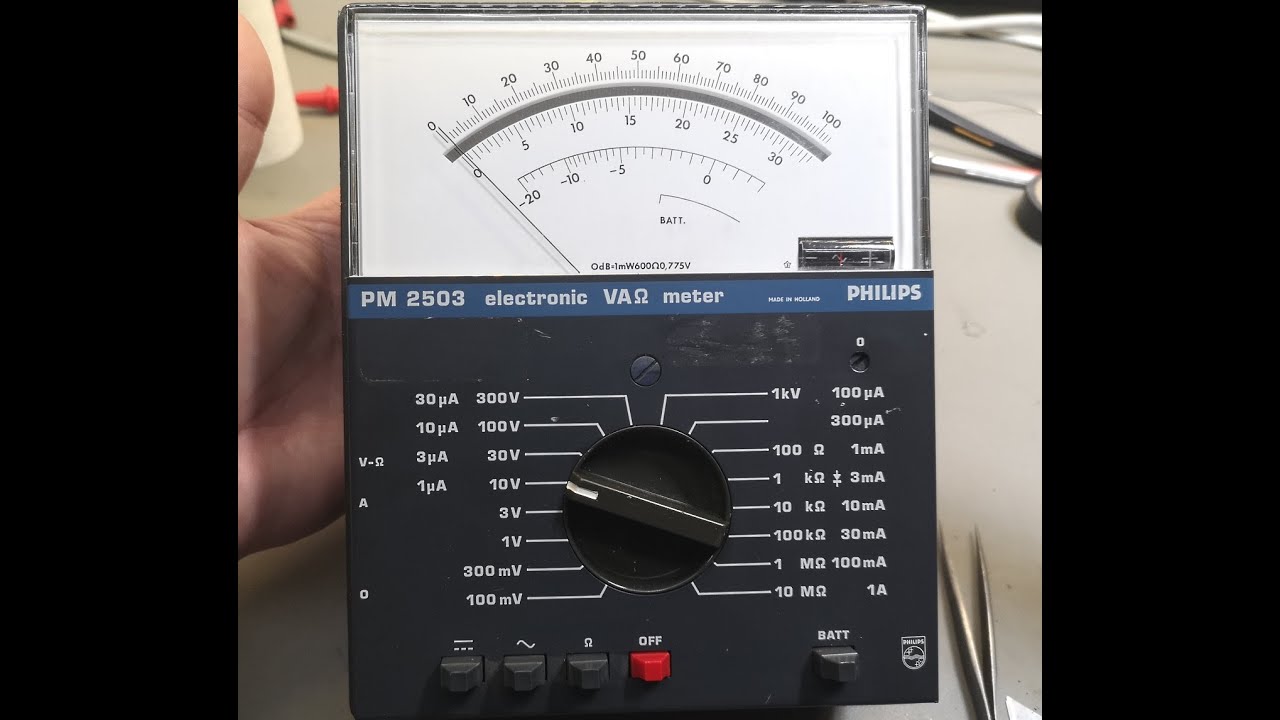 Электронный мультиметр Philips PM2503 1970 года, разборка