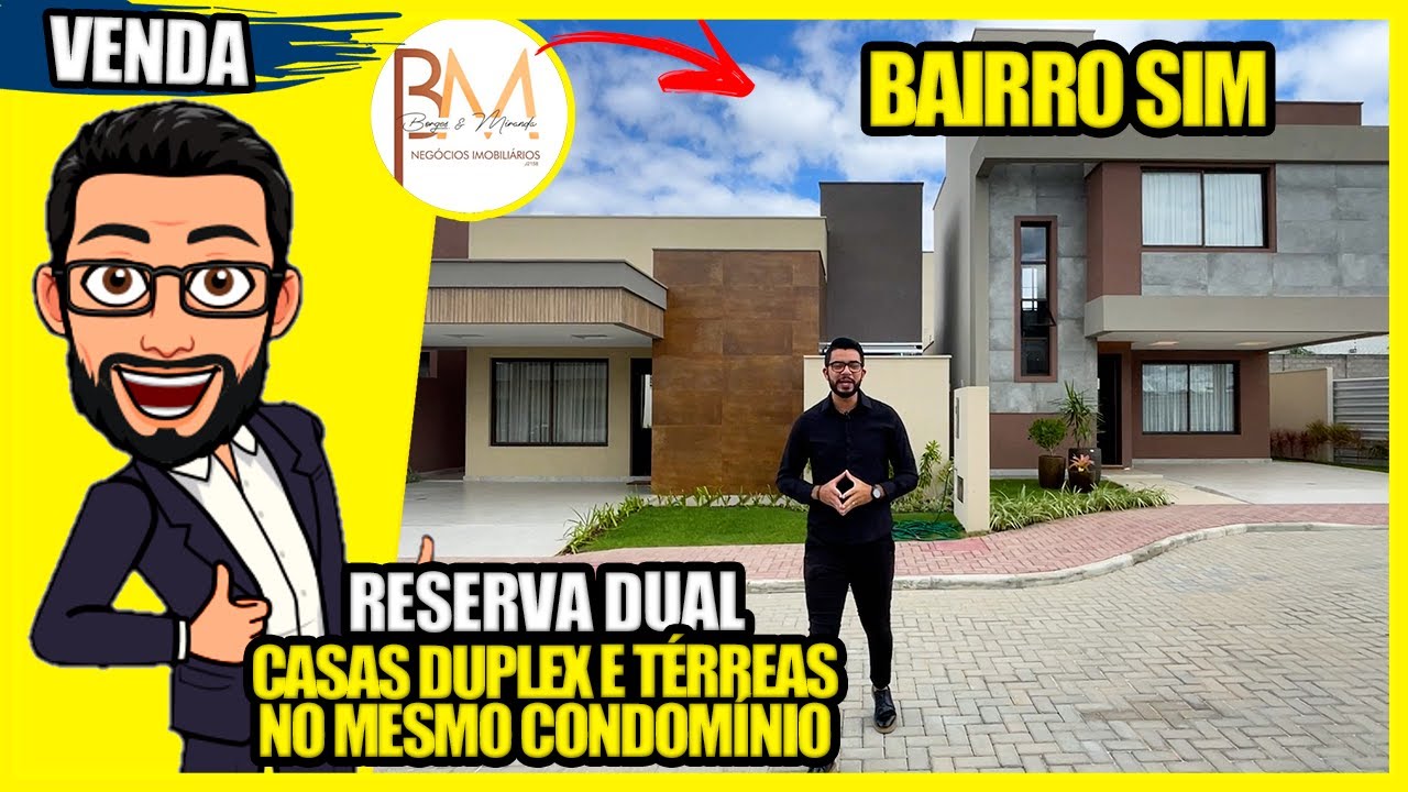 CONHEÇA O RESERVA DUAL EM FEIRA DE SANTANA! CASAS TÉRREAS E DUPLEX NO MESMO CONDOMÍNIO - BAIRRO SIM.