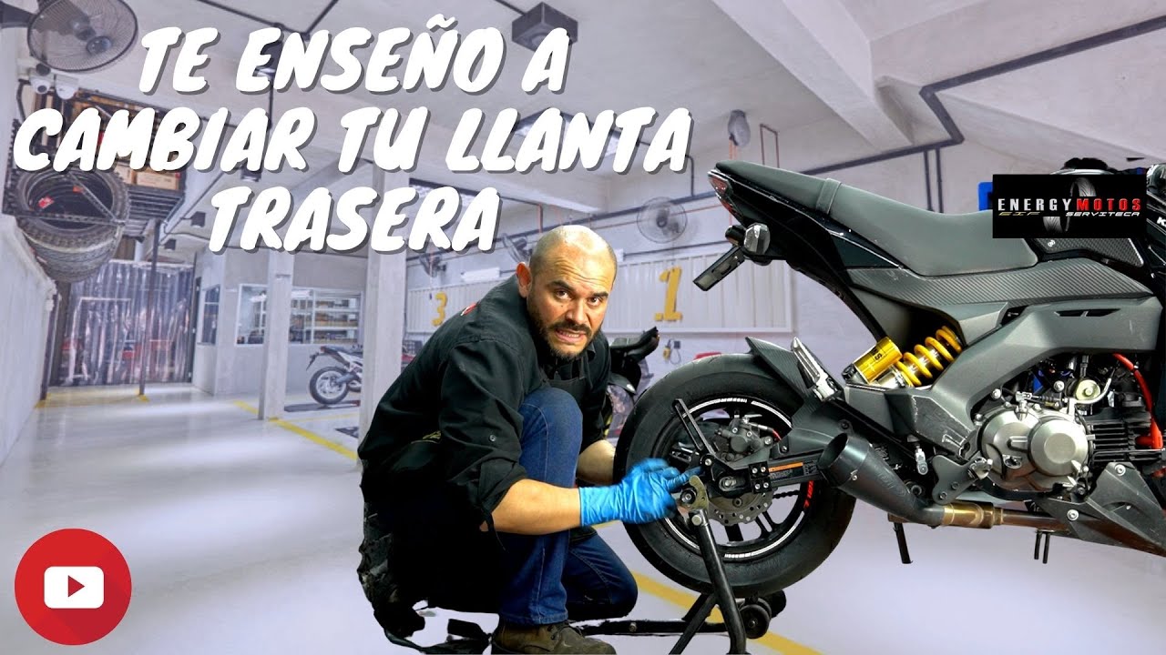 TE ENSEÑO A CAMBIAR LA LLANTA TRASERA DE TU MOTO. 