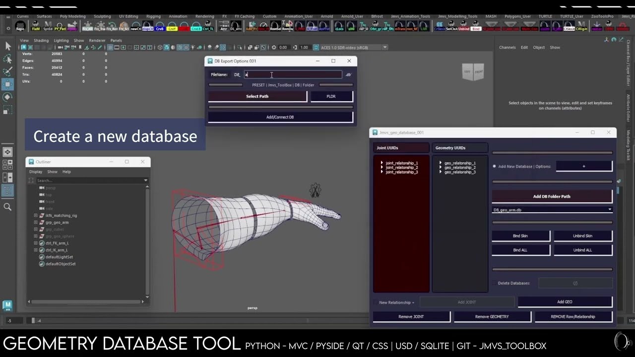Geometry Database Tool Demonstration | J.M.Vilela-Slater