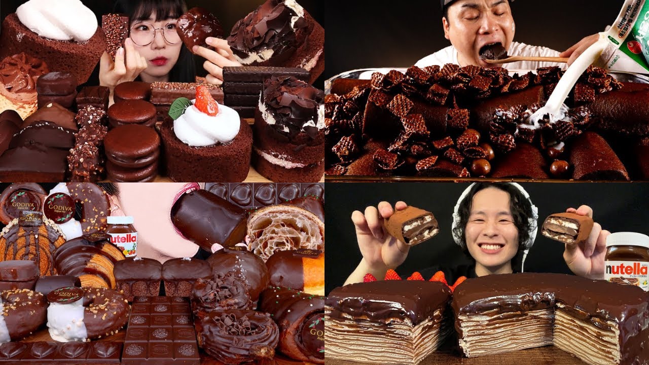 🍫 EXTREME Chocolate ASMR Mukbang | Rich Cakes, Nutella & Creamy Dessert Eating Sounds 😍