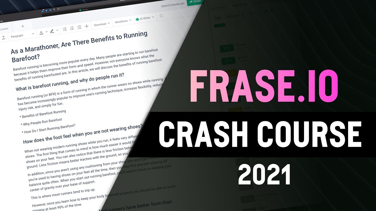 Frase.io Crash Course 2021 for Beginners | Crafting Quality SEO Articles with AI