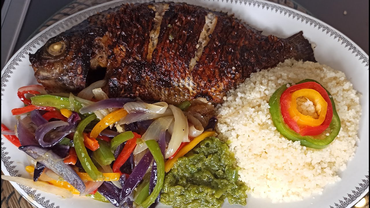 AKYEKE / ATTIEKE / How To Make Akyeke With Oven Grilled Tilapia