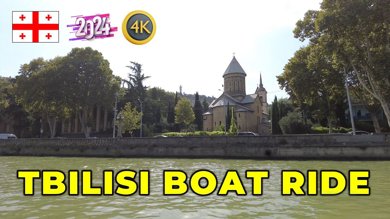 Georgia 🇬🇪 Tbilisi Boat Ride on the Mtkvari River (Full 30-Minute Boat Tour of Old Tbilisi)
