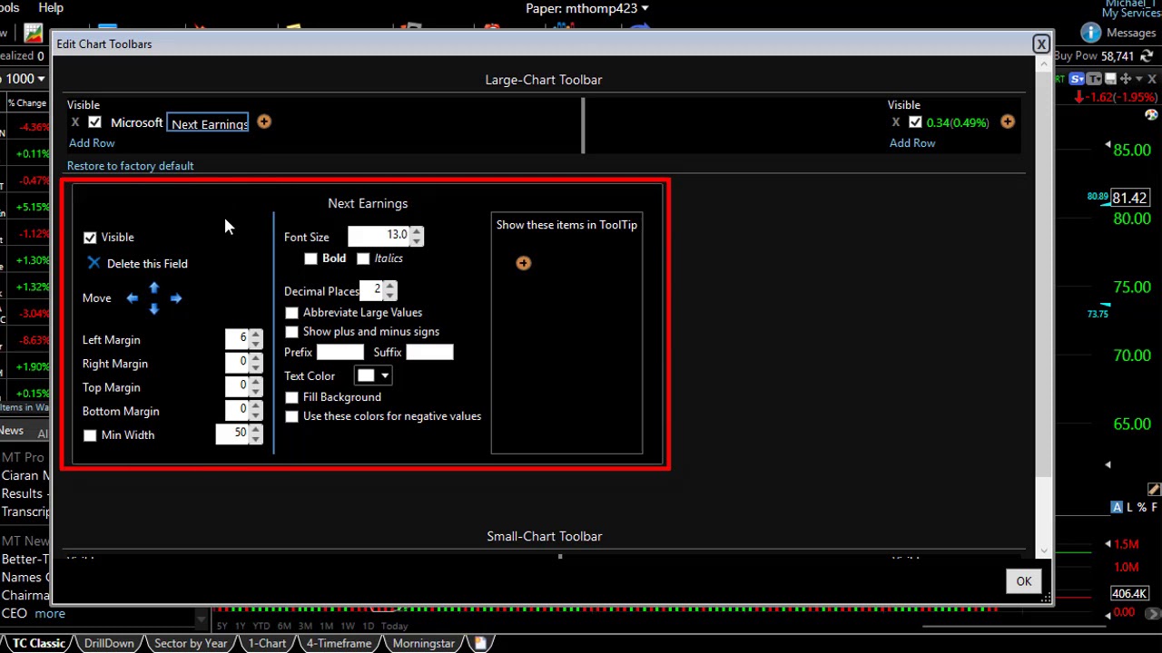 Edit Your Chart Toolbar