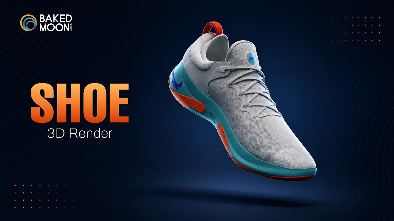 3D Shoe rendering video designed and created by Bakedmoon Studios