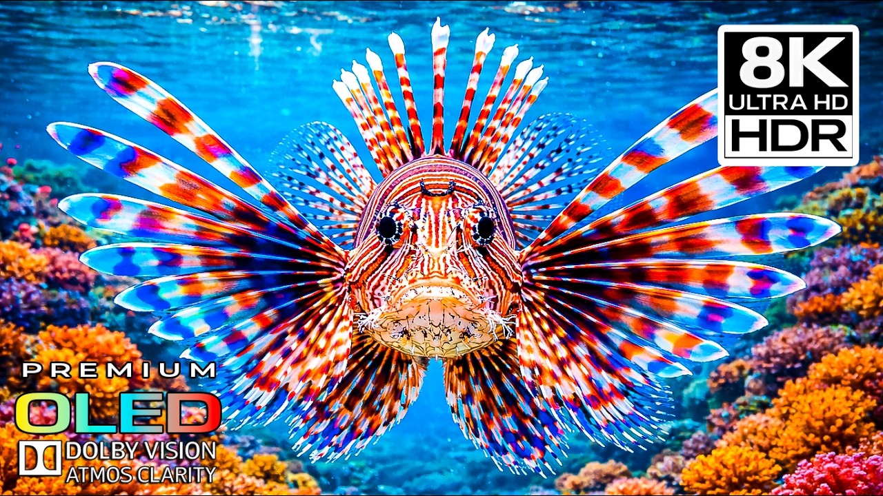 Underwater Reef Life OLED Demo — Lionfish in 8K Ultra HD HDR Dolby Vision 60FPS
