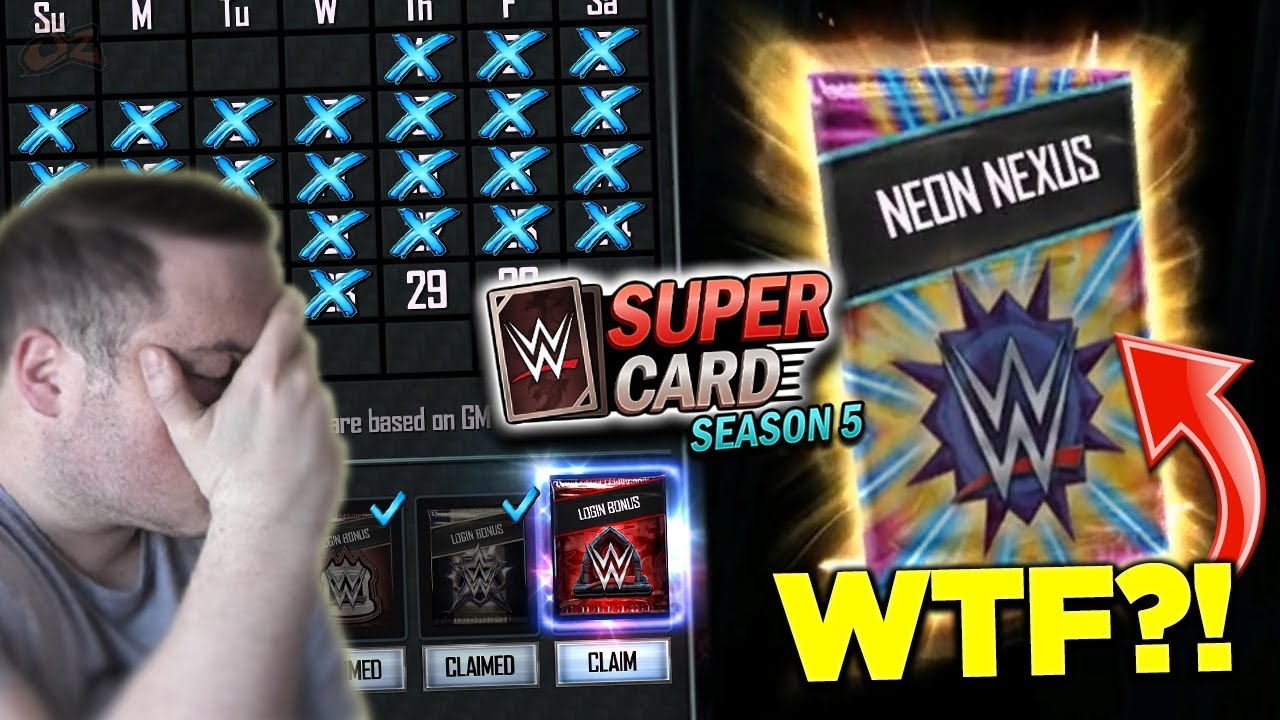 First Login Bonus! WTF IS THIS PACK LUCK?! | WWE SuperCard Season 5