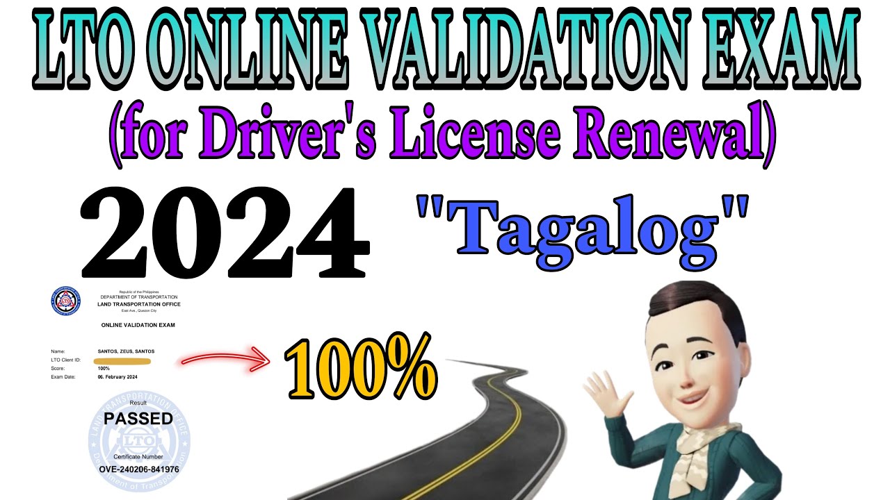 LTO ONLINE VALIDATION EXAM REVIEWER 2024 for Driver's License Renewal (Tagalog)