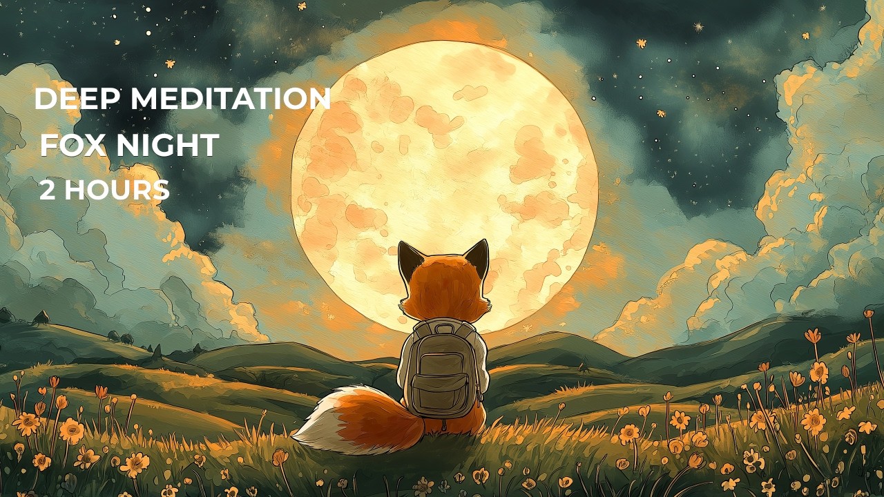 Deep Sleep & Meditation 🦊 Fox Under the Moon | Peaceful Nature & Moonlight Ambience 4k (2 Hours)