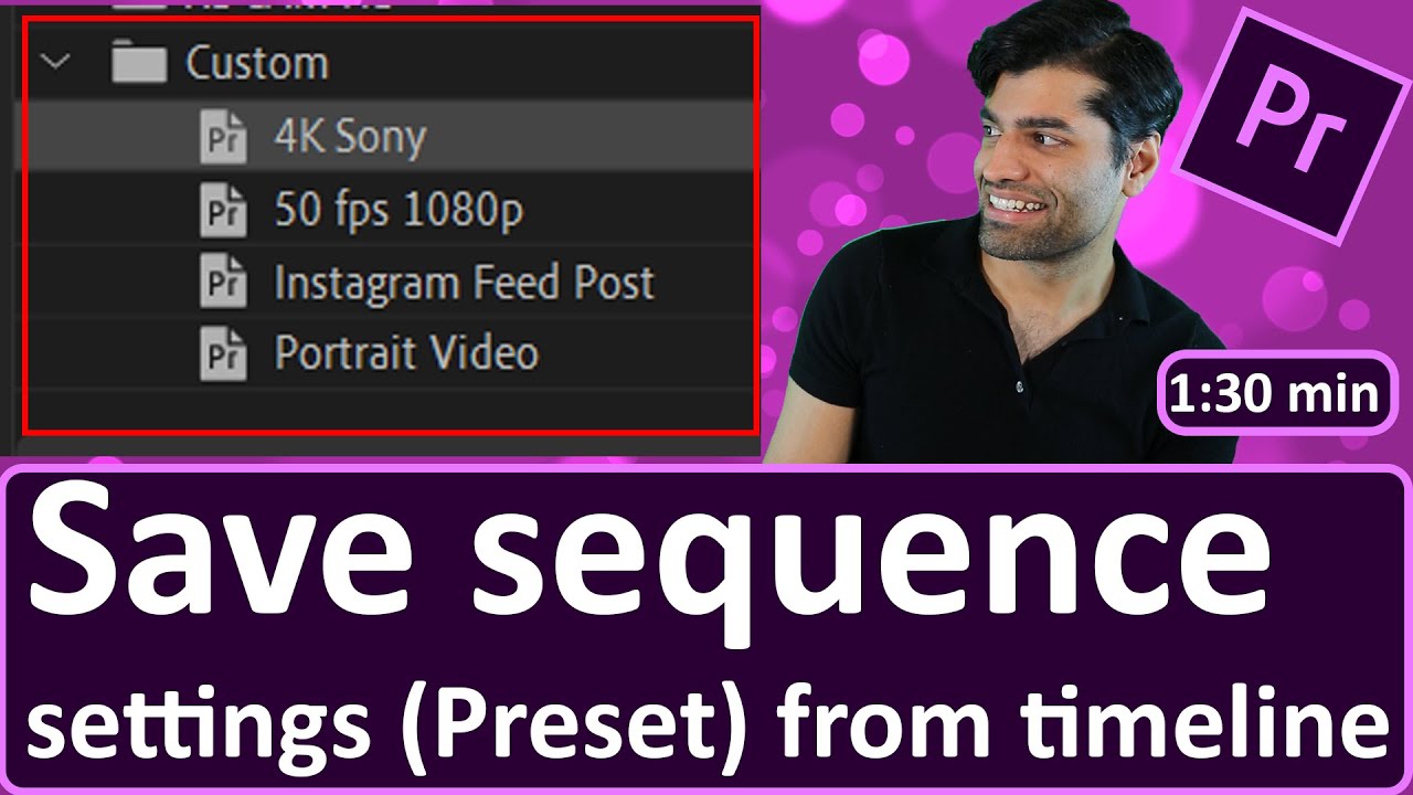 Save sequence settings Premiere Pro