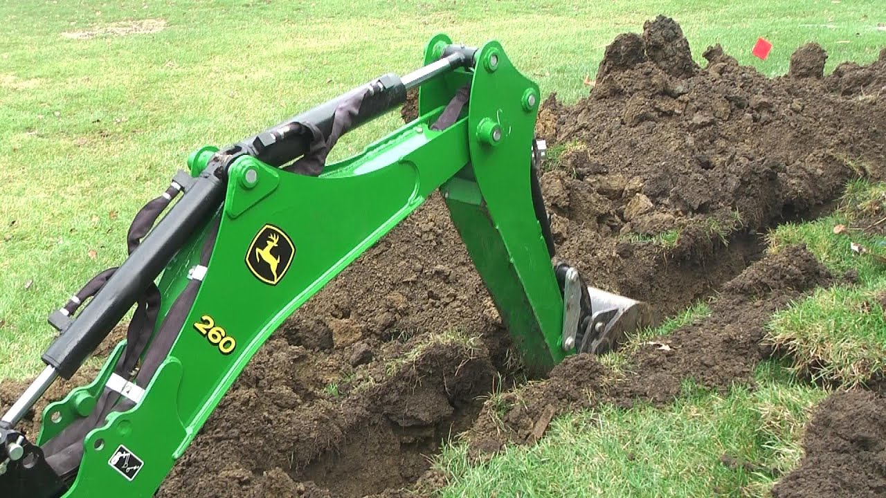 #31 John Deere 1025R 260 backhoe Dig Moat (trench) for our Princess