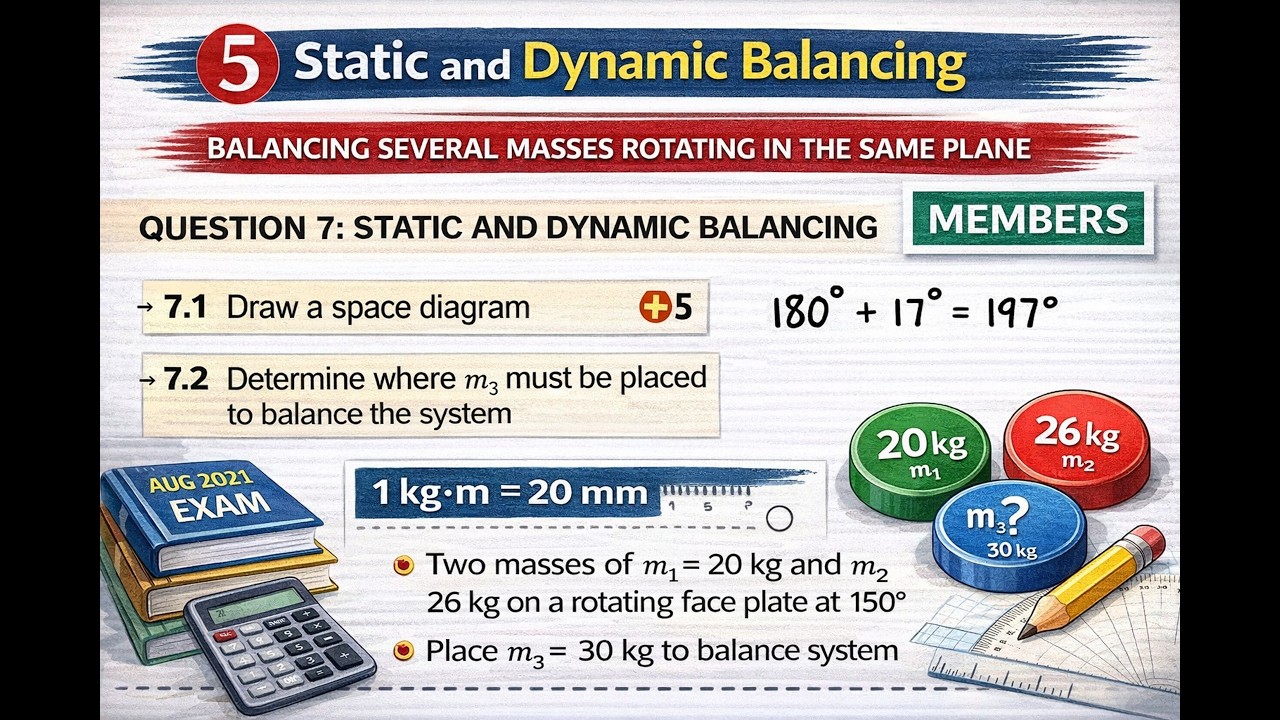 Mechanotechnics N6 Static and Dynamic Balancing - EXAM AUG 2021 @mathszoneafricanmotives