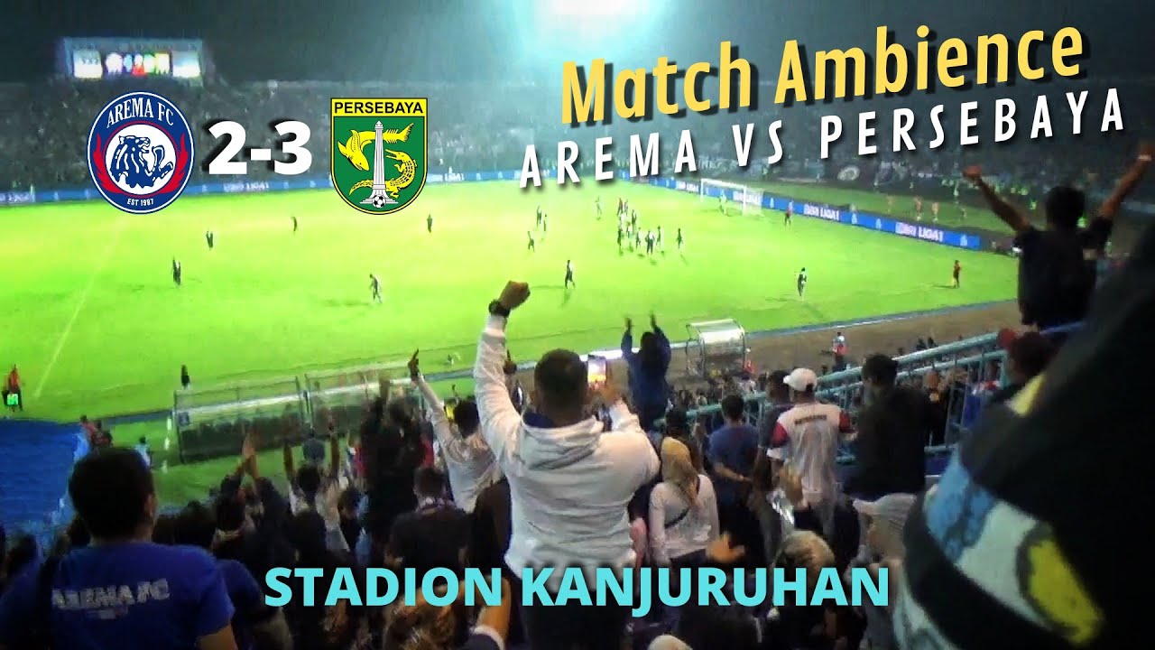 Suasana pertandingan dan Gol Arema vs Persebaya di Stadion Kanjuruhan