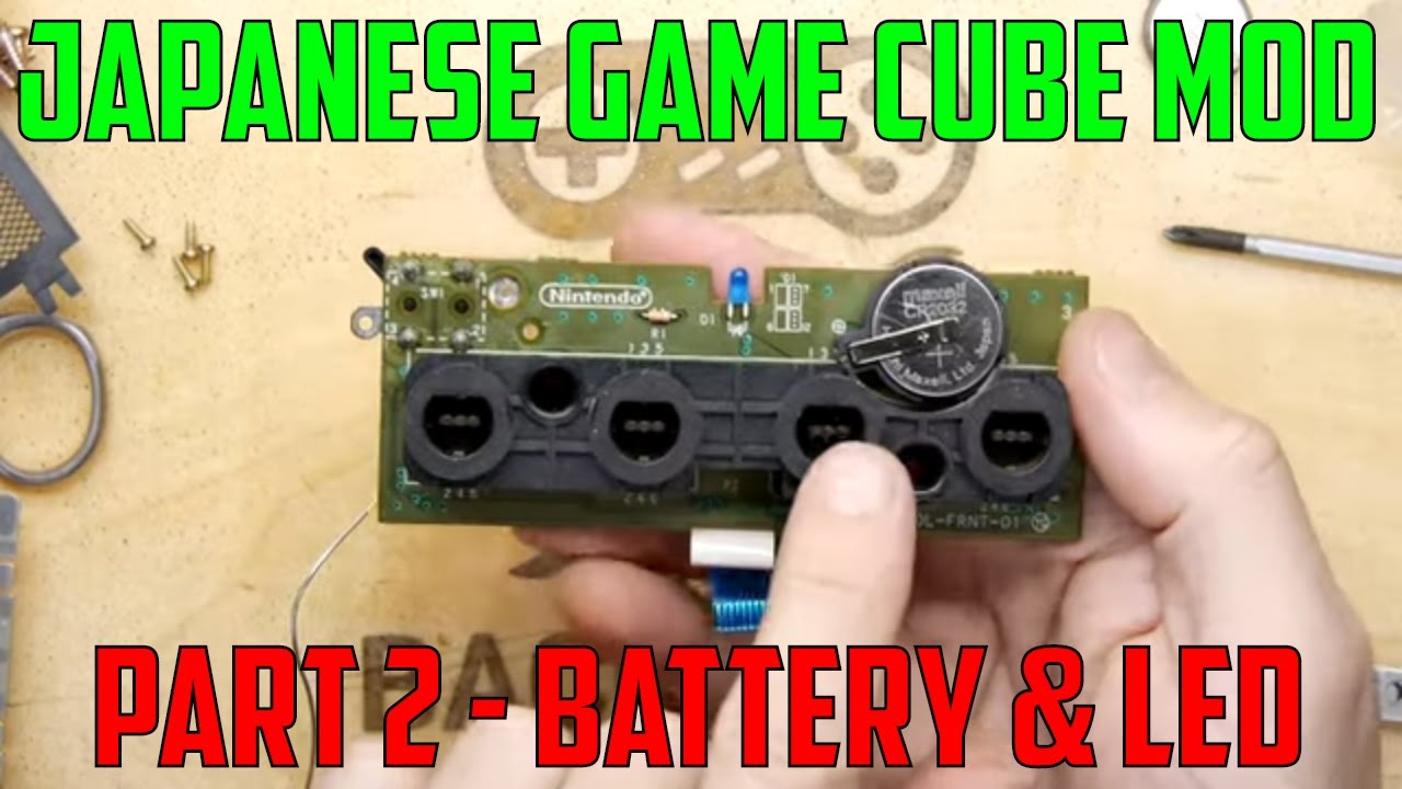 Japanese Gamecube Modification Project Part 2 - Battery & LED