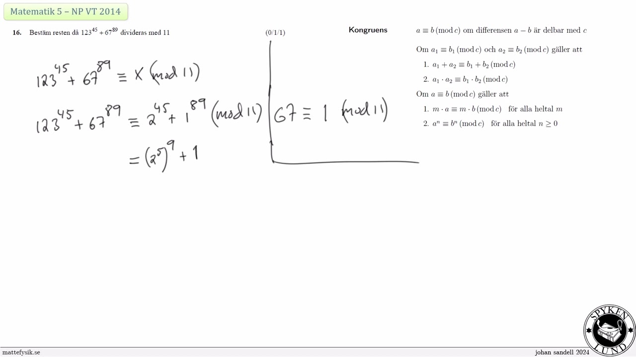 Matematik 5 - NP VT2014 - Uppgift 16