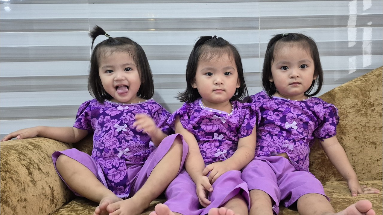 Ba bé sinh ba Mai Thùy hớn hở được đi dạo phố, gặp nhiều ông bà yêu thương | TAM CÔ NƯƠNG